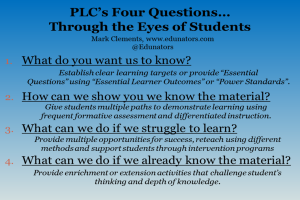 Lesson Planning Using The Four Critical Questions